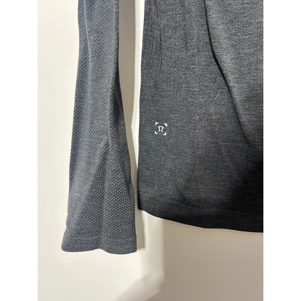 Lululemon Men Size M Long Sleeve Charcoal Gray Swiftly Shirt - Picture 2 of 4
